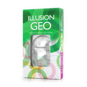 Зеленые контактные линзы ILLUSION GEO MAGIC GREEN в упаковке
