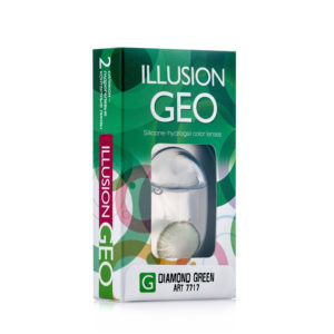 Зеленые контактные линзы ILLUSION GEO DIAMOND GREEN в упаковке